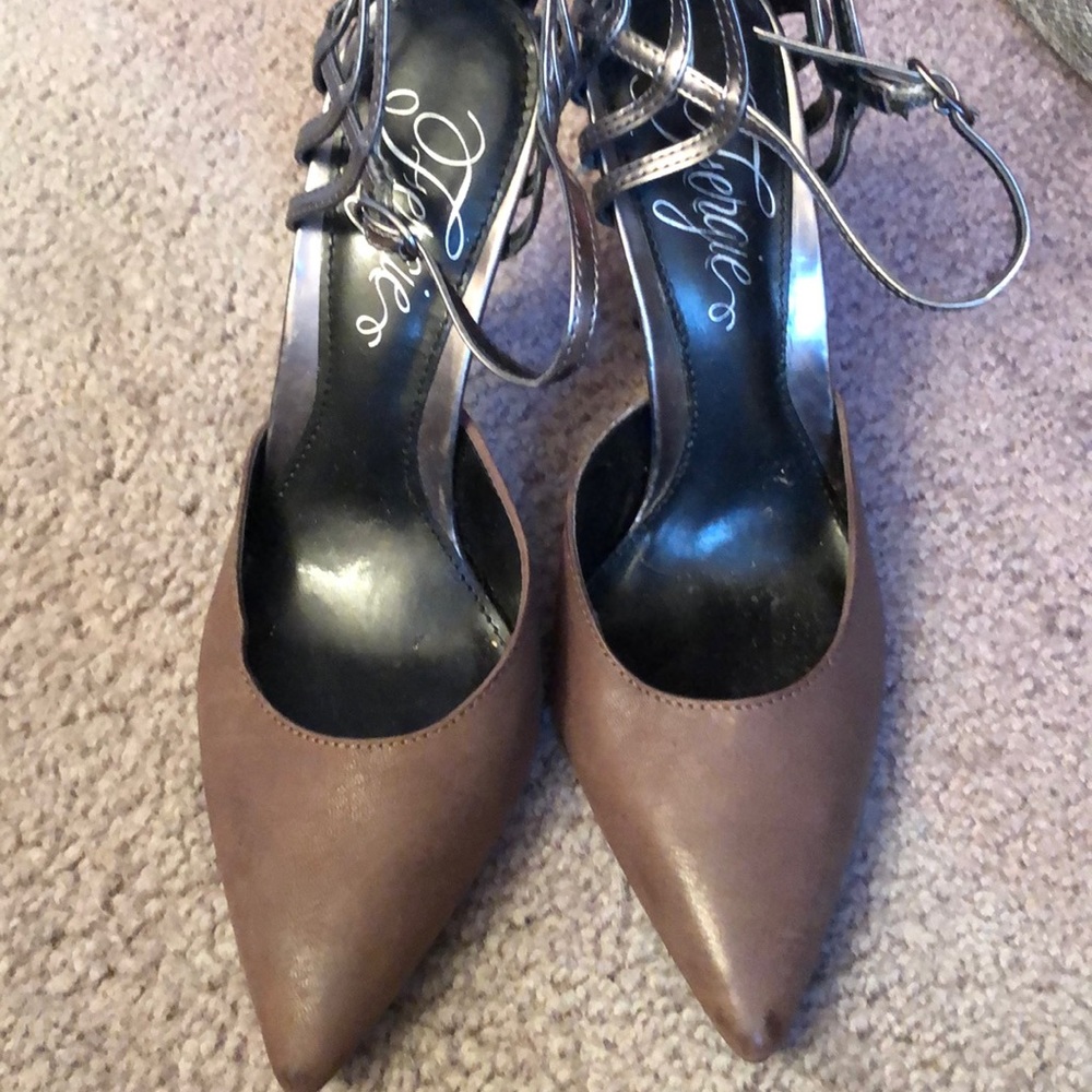 Fergie Brown and Bronze heels 7 never worn